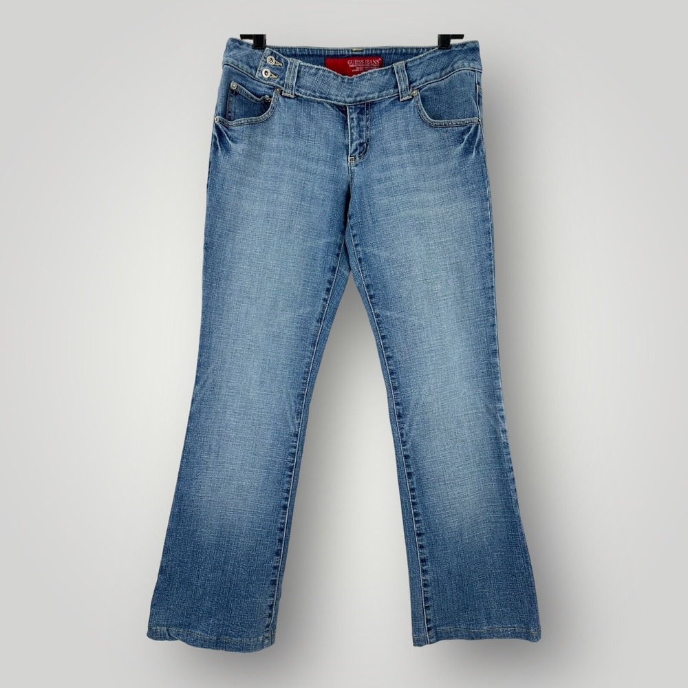 Guess Women's‎ Jeans Size 29 (34x30) Low Rise Stretch Boot Cut Blue Jeans